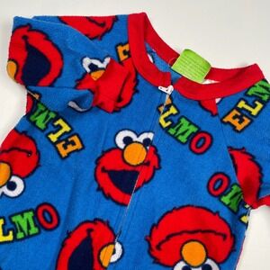 Sesame‎ Street Elmo Fleece Footed Pajamas Sleeper Kids Size 18M
